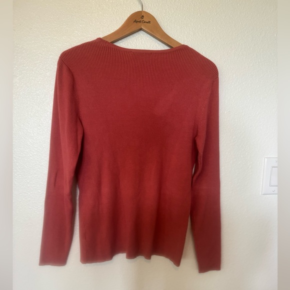 Coldwater Creek Women’s M Sweater Rose Pink Viscose Blend Ribbed Classic Career - Picture 3 of 10